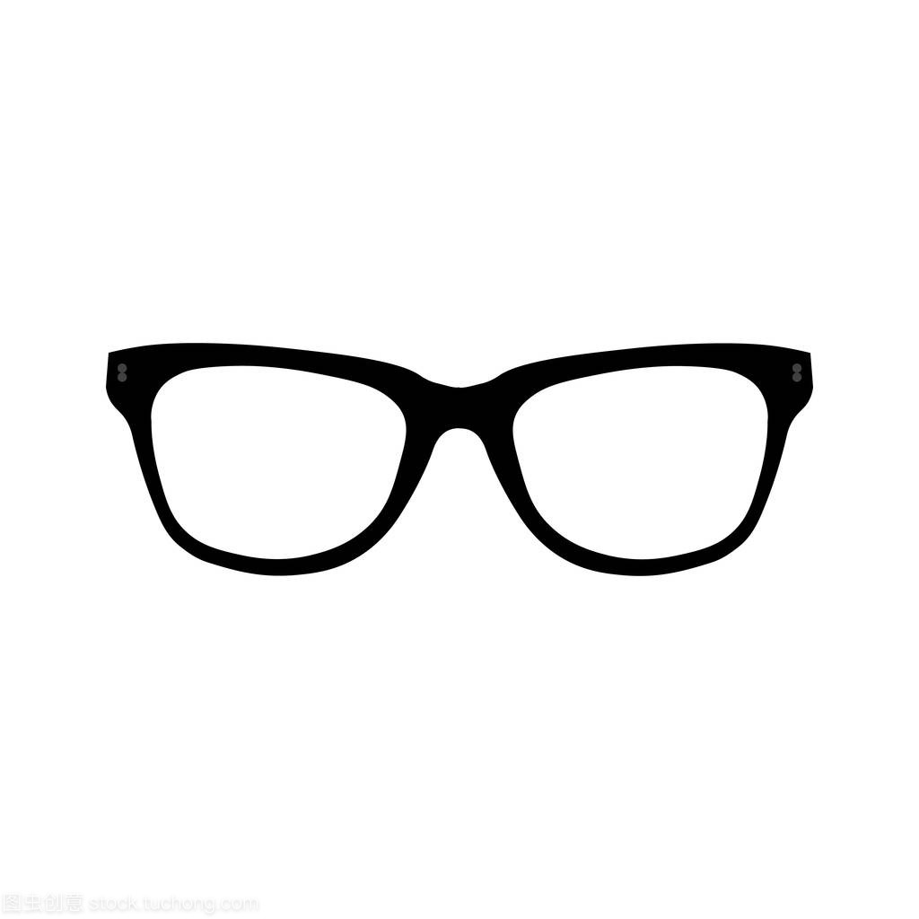 眼鏡矢量圖標 簡約辦公用品符號設計